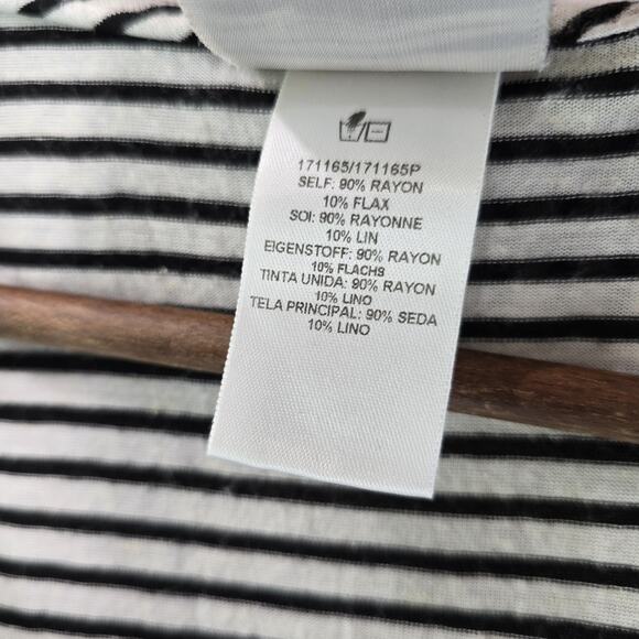 Anthropologie Top Womens XS Black White Striped Tank Ruffle Tie Dolan Knit - Picture 8 of 10